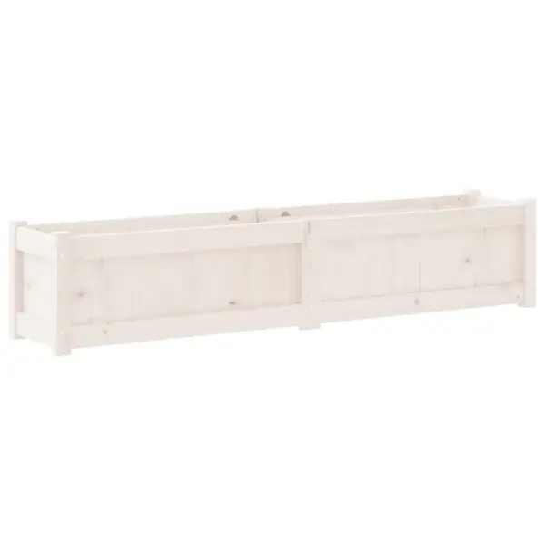 Valged täismännipuidust aia taimekastid, 2 tk, 150 x 31 x 31 cm – 7