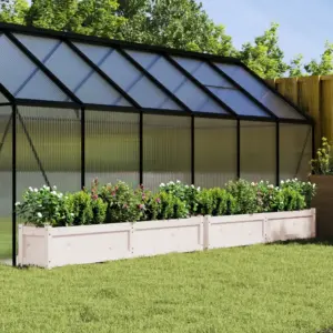 Aia taimekastid 2 tk, valge männipuidust, 180 x 31 x 31 cm