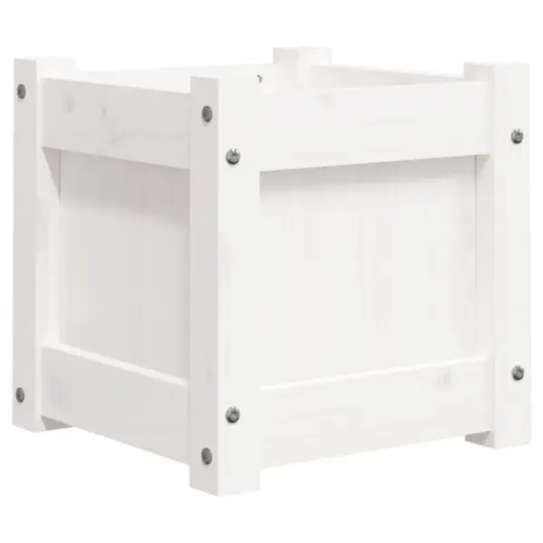 Valged männipuidust aia taimekastid, 2 tk, 31 x 31 x 31 cm – 8