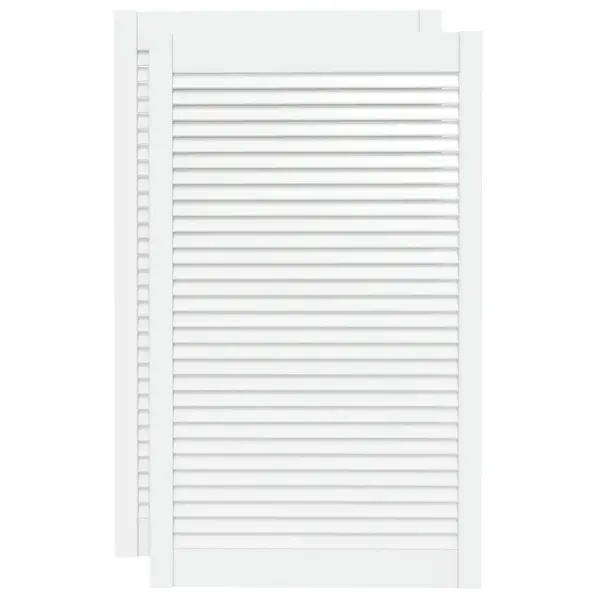 Lamellkapiuksed, 2 tk, valge männipuit, 99,3 x 59,4 cm – 2