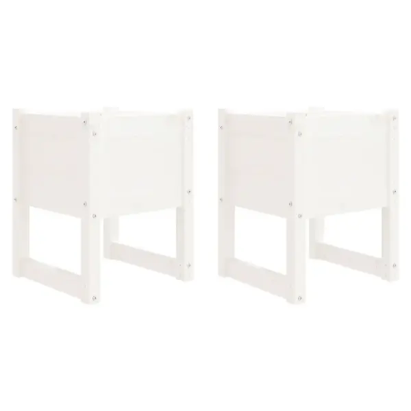 Valged männipuidust taimekastid, 2 tk, 40 x 40 x 52,5 cm – 2