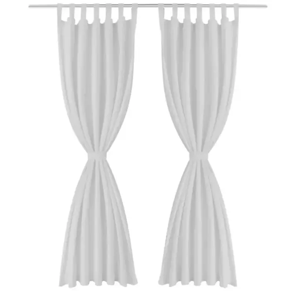 Mikrosatiinist kardinad aasadest ülaosaga, 2 tk, valge, 140 x 175 cm – 2