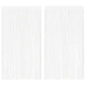 Valged polüester nöörkardinad uksele ja aknale, 2 tk, 100 x 250 cm