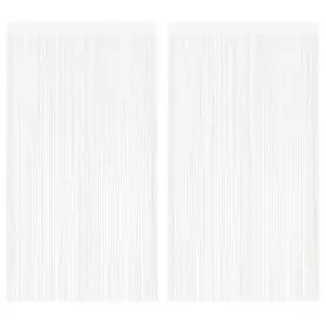 Valged nöörkardinad uksele ja aknale, 2 tk, 140 x 250 cm