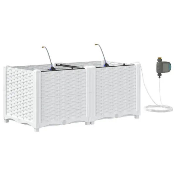 Terasest aia istutuskastid isekastmissüsteemiga, 2 tk, valge, 80 x 40 x 37,5 cm – 2