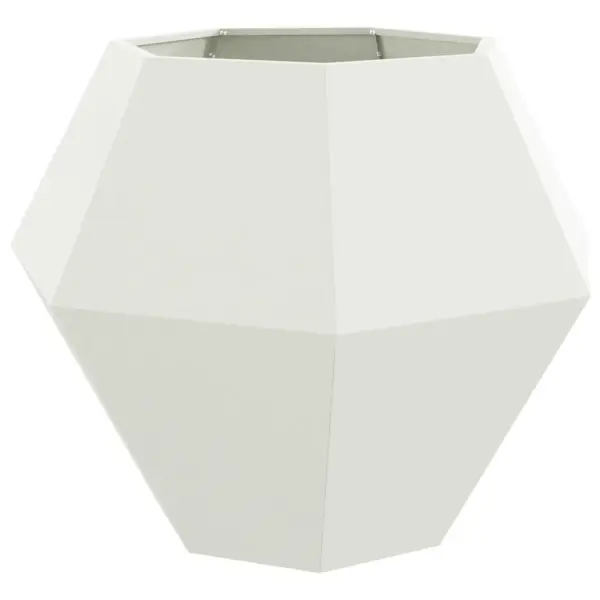 Valged terasest taimekastid, geomeetrilise kujuga, 2 tk, 100 x 100 x 80 cm – 5