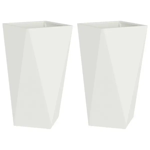 Terasest taimekastid välitingimustesse, 2 tk, valge, 40 x 40 x 75 cm – 2