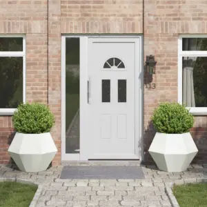 Valged terasest taimekastid, 2 tk, 75 x 75 x 60 cm