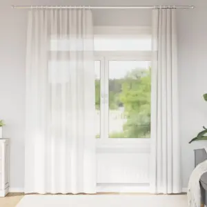 Poolläbipaistvad vardataskuga voalekardinad, 2 tk, valge, 140 x 245 cm