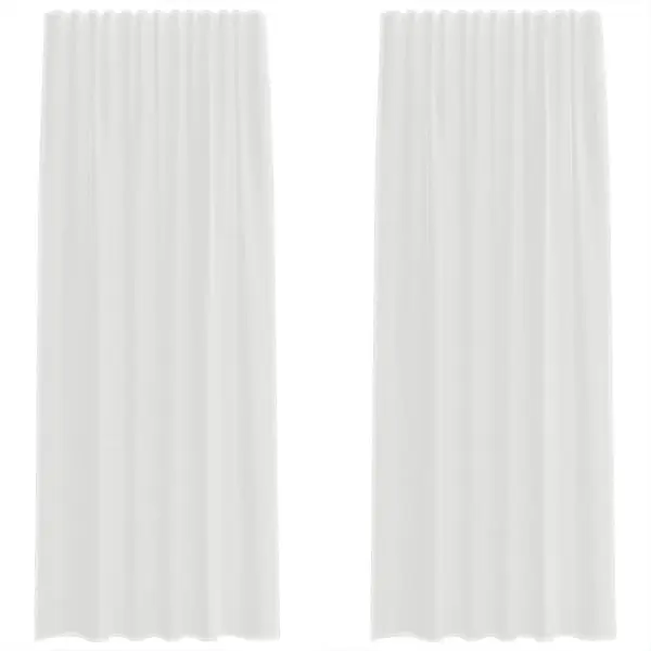 Poolläbipaistvad vardataskuga voalekardinad, 2 tk, valge, 140 x 245 cm – 2