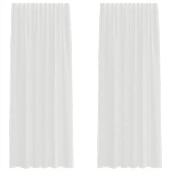 Poolläbipaistvad vardataskuga voile kardinad, 2 tk, valge, 140 x 225 cm – 2