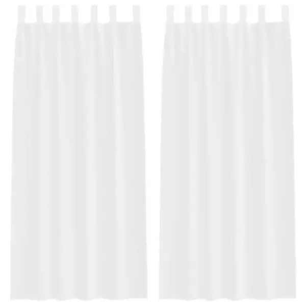 Läbipaistev voalekardinad, 2 tk, valge polüester, 260 x 140 cm – 2