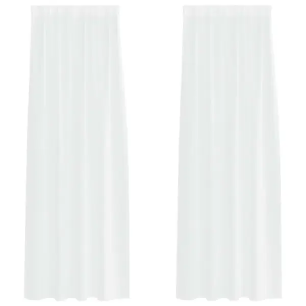 Voile-kardinad, 2 tk, valge polüester, 225 x 140 cm - 2