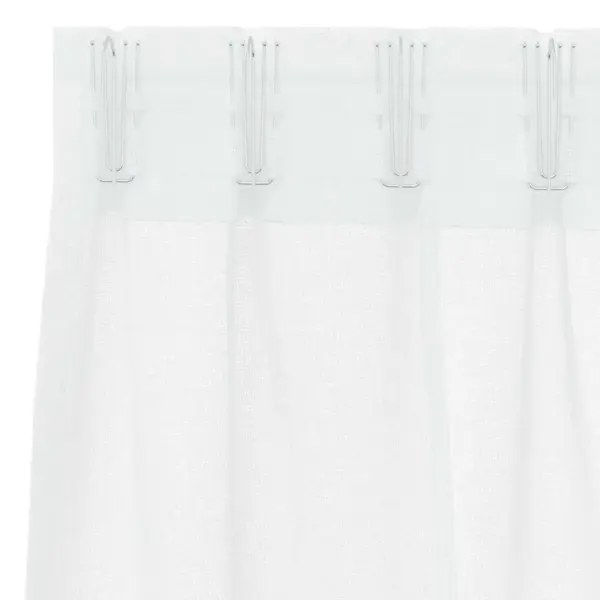 Voile-kardinad, 2 tk, valge polüester, 225 x 140 cm - 5