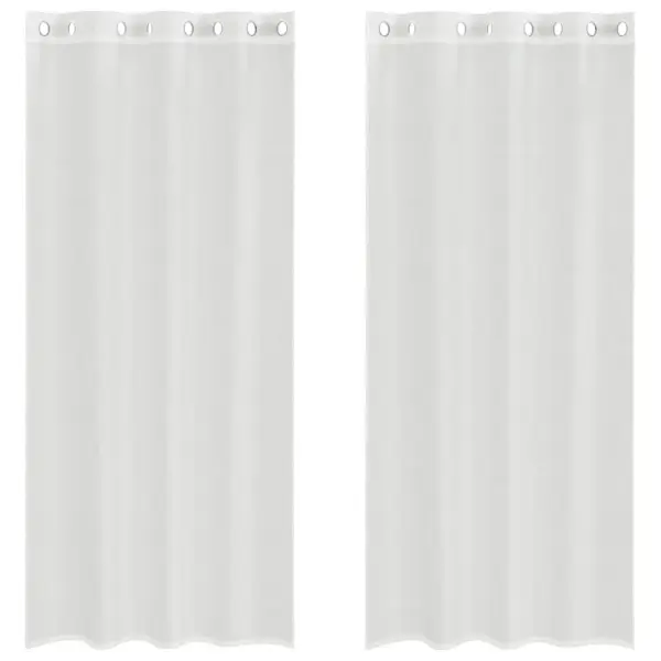 Poolläbipaistvad voile kardinad rõngastihenditega, 2 tk, valge, 140 x 245 cm – 2