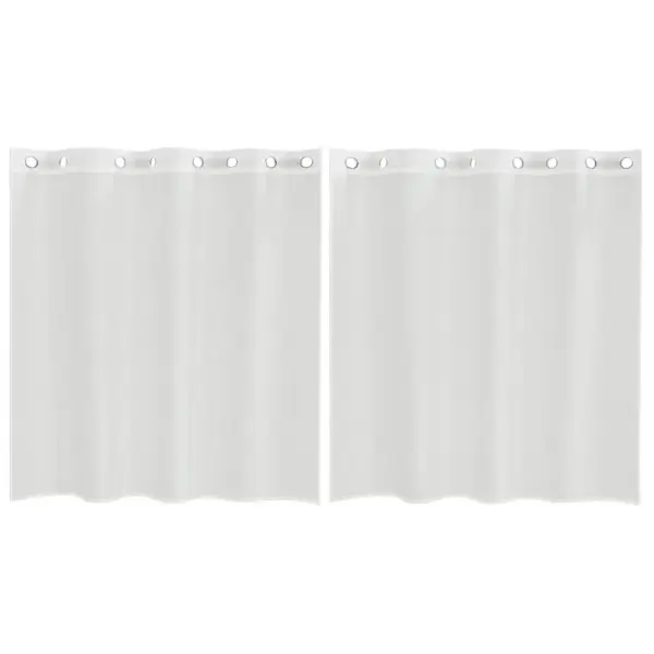 Poolläbipaistev voile-kardinate komplekt rõngastihenditega, 2 tk, valge, 140 x 140 cm – 2