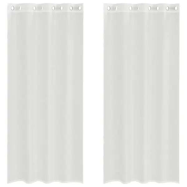 Voile kardinad rõngastihenditega, 2 tk, valge, 140 x 225 cm – 2