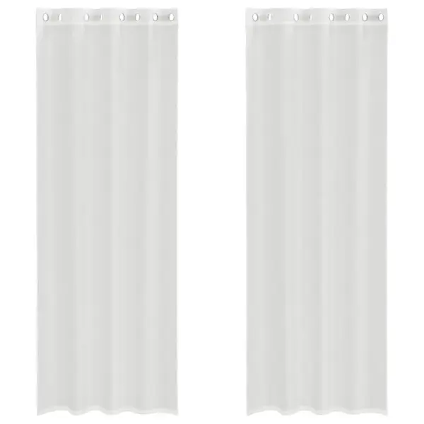 Poolläbipaistvad voile kardinad rõngastihenditega, 2 tk, valge, 140 x 300 cm – 2