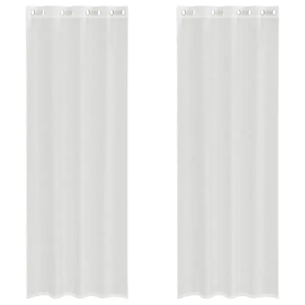Poolläbipaistvad voile-kardinad rõngastihenditega, 2 tk, valge, 140 x 260 cm – 2