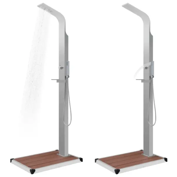 Välidušipaneel WPC alusega, roostevaba teras, hõbedane/pruun – 3