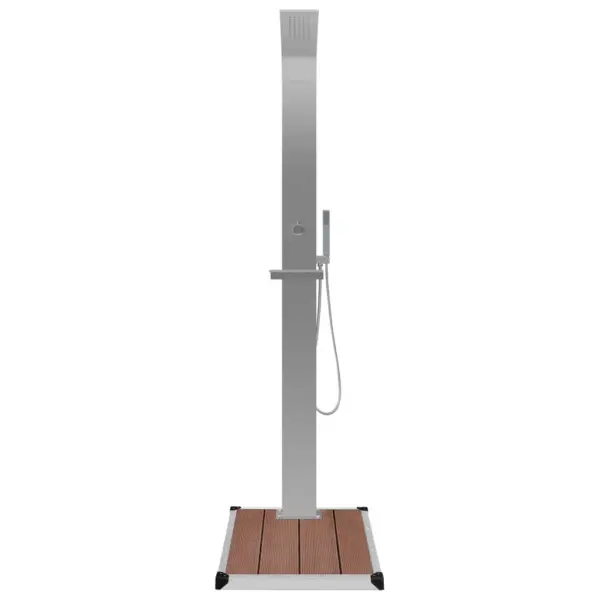 Välidušipaneel WPC alusega, roostevaba teras, hõbedane/pruun – 5