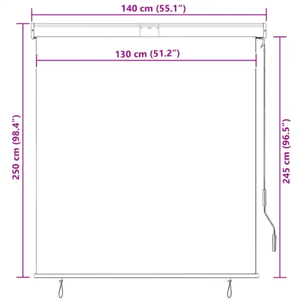 Käsivändaga väliruloo rõdule, kollane ja sinine, 140 x 250 cm – 10