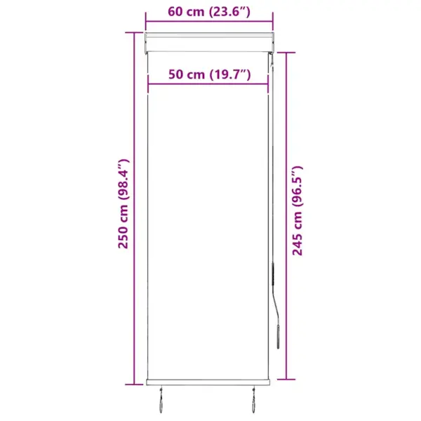 Väliruloo rõdule ja terrassile, käsivända ja UV‑kaitsega, oranž/pruun, 60 x 250 cm – 9