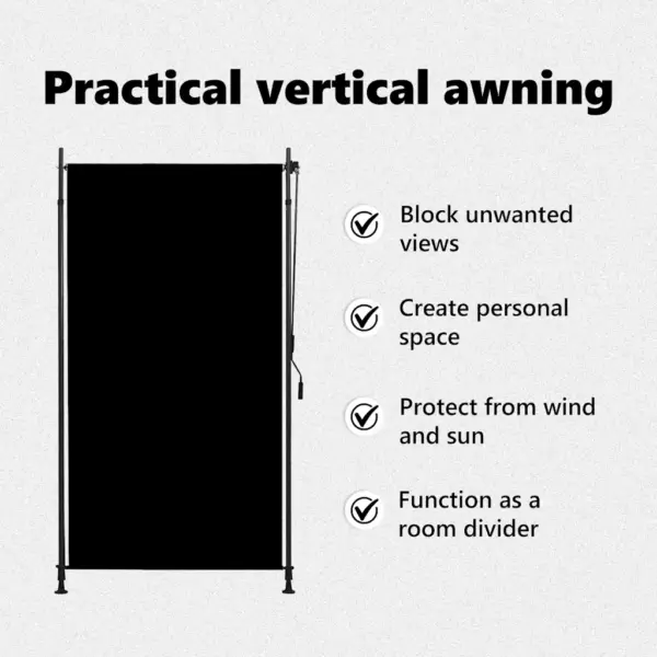 Väliruloo käsivändaga ja reguleeritavate postidega, antratsiithall, 120 x 270 cm – 10