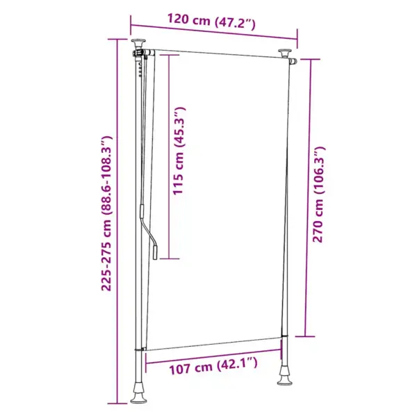 Väliruloo käsivändaga, kreemjasvalge, 120 x 270 cm – 7