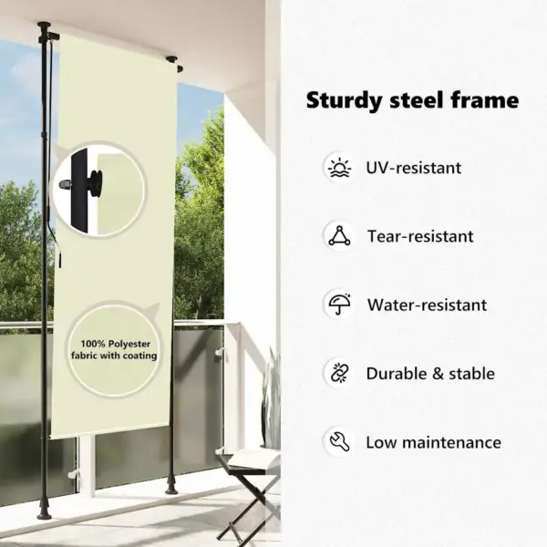 Väliruloo käsivändaga, kreemjasvalge, 120 x 270 cm – 8