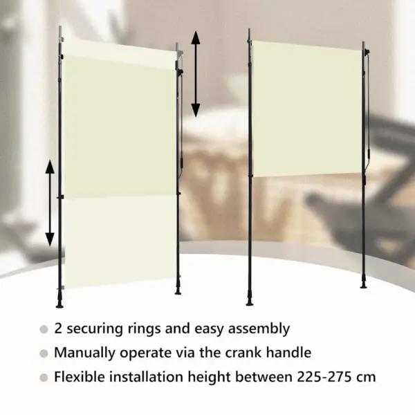 Väliruloo käsivändaga, kreemjasvalge, 120 x 270 cm – 9