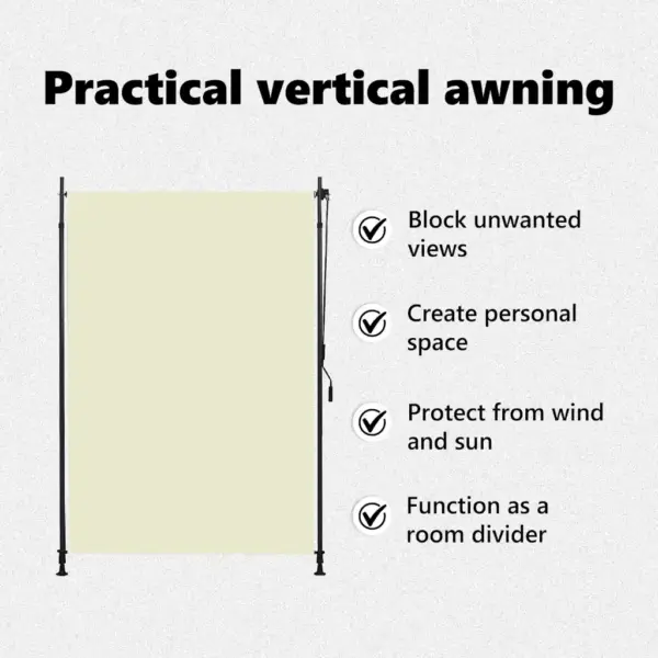 Käsivändaga väliruloo rõdule ja terrassile, kreemjasvalge, 150 x 270 cm – 10