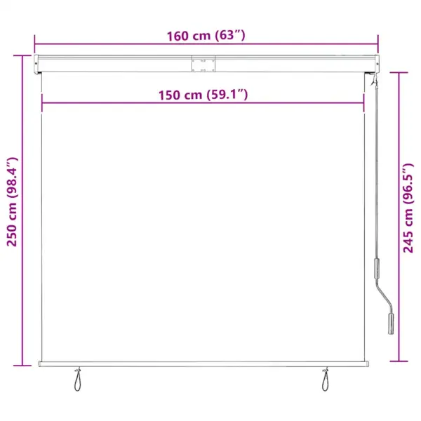 Käsivändaga väliruloo UV-kaitsega, 160 x 250 cm, valge-oranž – 10