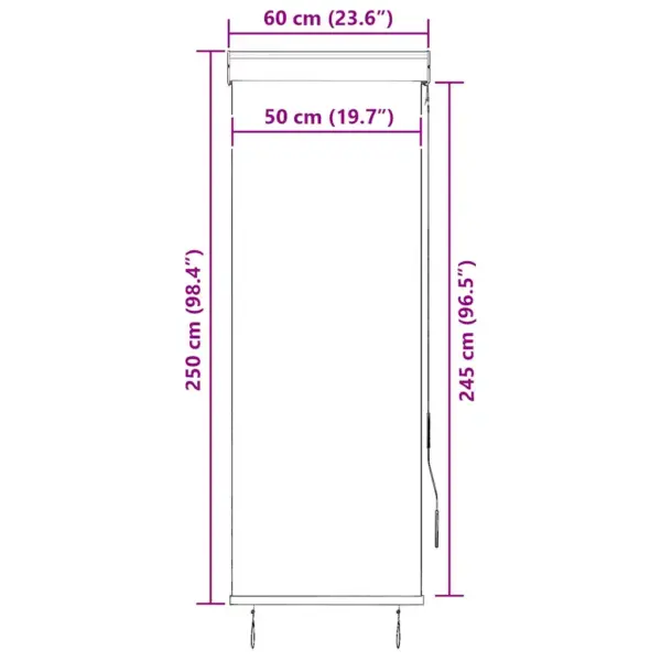Käsivändaga väliruloo rõdule ja terrassile, antratsiithall, 60 x 250 cm – 9