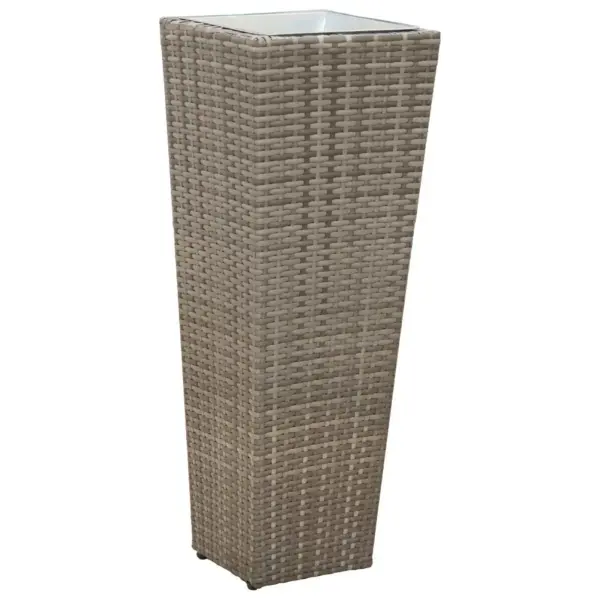 Välitingimuste taimepotikomplekt rotangilookiga, 3 tk, metall, hall – 3