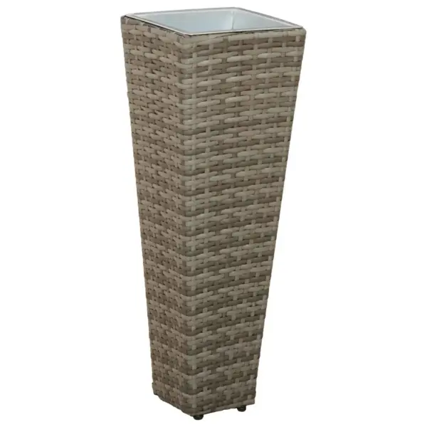 Välitingimuste taimepotikomplekt rotangilookiga, 3 tk, metall, hall – 4