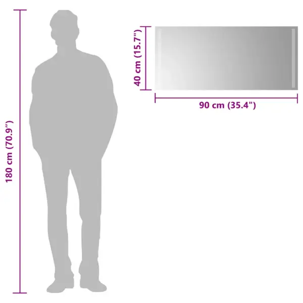 Vannitoa LED-peegel IP65 kaitsega, USB-ühendusega, 90 x 40 cm – 6