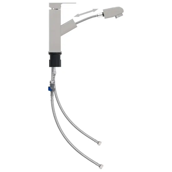 Vannitoa kraan väljatõmmatava ABS-tilaga, hõbedane, 157 x 172 mm – 2