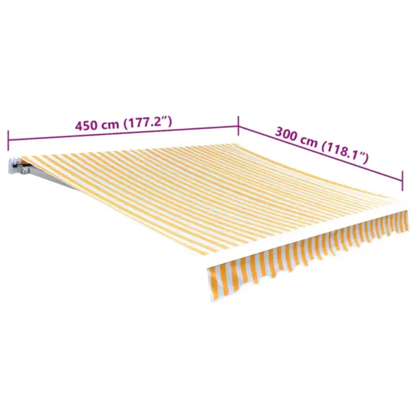 Varikatuse asenduskangas oranž-valge, 4,5 x 3 m raamile – 5