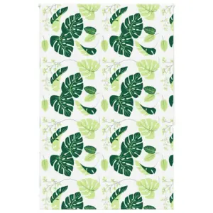Veekindel duširuloo roheliste lehtede mustriga, PEVA, 150 x 240 cm