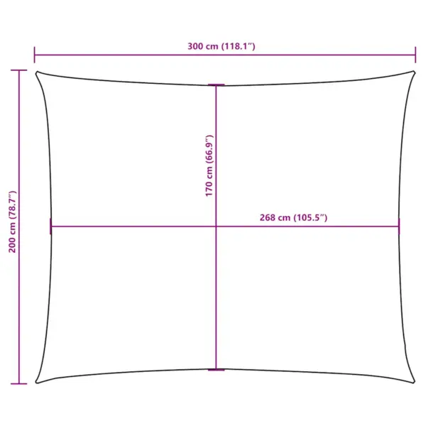 Ristkülikukujuline veekindel päikesepuri, kollane Oxford-kangas, 2 x 3 m – 10