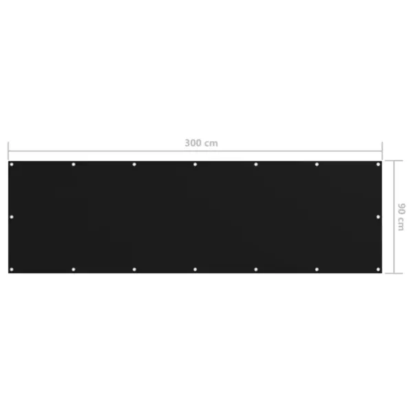 Veekindel rõdusirm UV-kaitsega, must oxford-kangas, 90 x 300 cm - 5