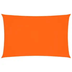 Veekindel ristkülikukujuline päikesepuri UV-kaitsega, oranž, 2,5 x 5 m, PU-kattega oxford-kangas