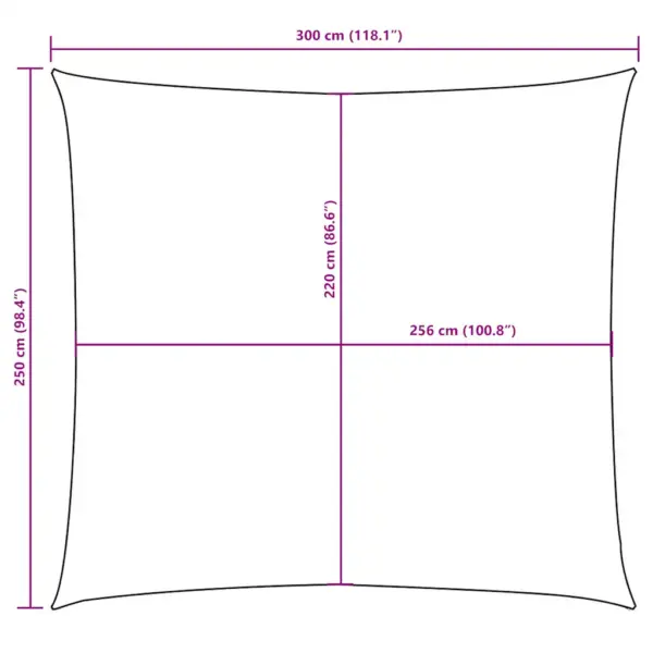 Veekindel ristkülikukujuline päikesepuri, punane, 2,5 x 3 m, PU-kattega oxford-kangas – 10