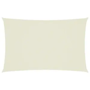 Veekindel ristkülikukujuline päikesepuri 2,5 x 5 m, kreemjasvalge, PU-kattega oxford-kangas