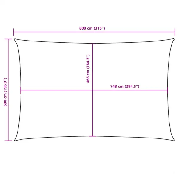 Veekindel ristkülikukujuline päikesepuri UV-kaitsega, terrakota, 5 x 8 m, oxford-kangas – 10