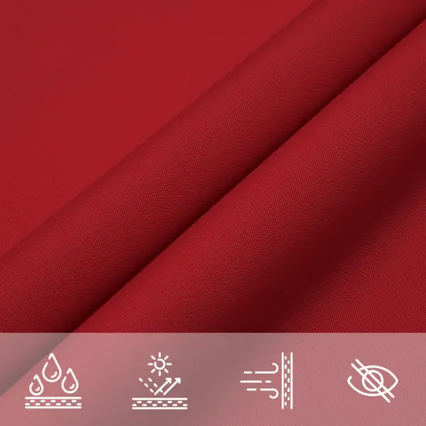 Veekindel ristkülikukujuline päikesepuri UV-kaitsega, punane oxford-kangas, 2 x 4 m – 5