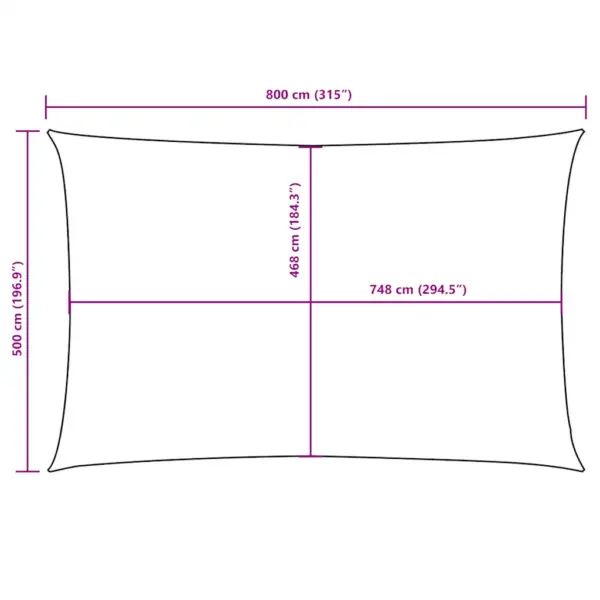 Veekindel päikesepuri terrassile, punane, ristkülikukujuline, 5 x 8 m – 10