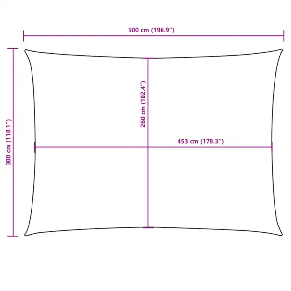Veekindel oxford-kangast päikesepuri, ristkülik, punane, 3 x 6 m – 10