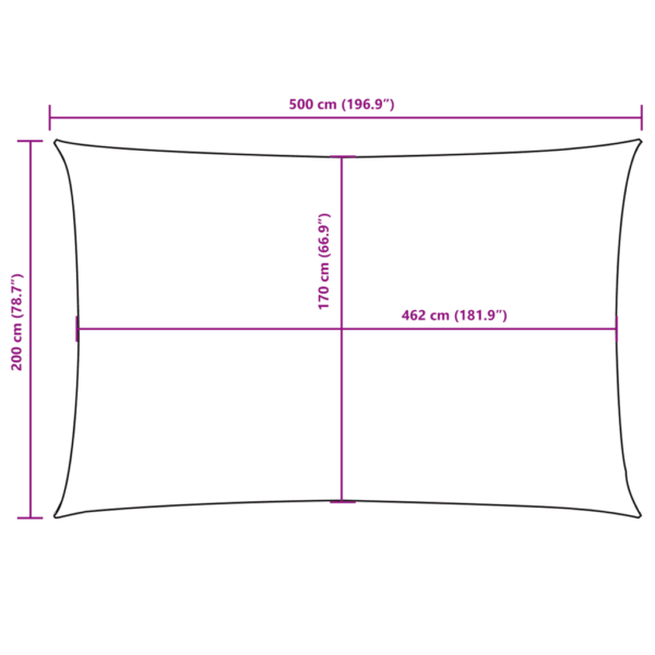Veekindel ristkülikukujuline päikesepuri, pruunikashall oxford-kangas, 2 x 5 m – 10